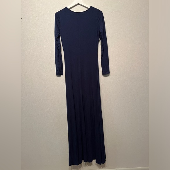 Lulus Swept Away Navy Long Sleeve Maxi Dress - Picture 5 of 6